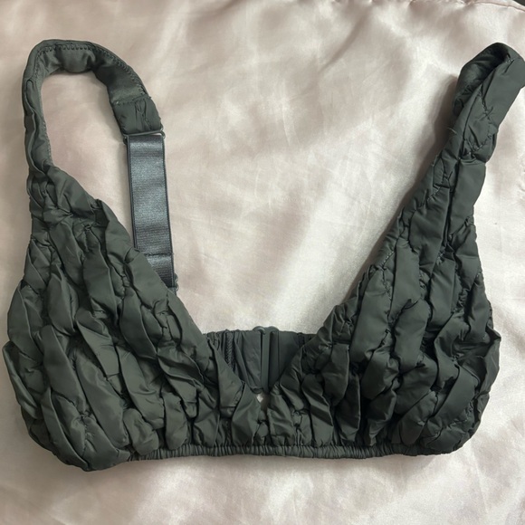 skims limited edition quilted triangle bralette in color gunmetal size xxs ! - Picture 2 of 6